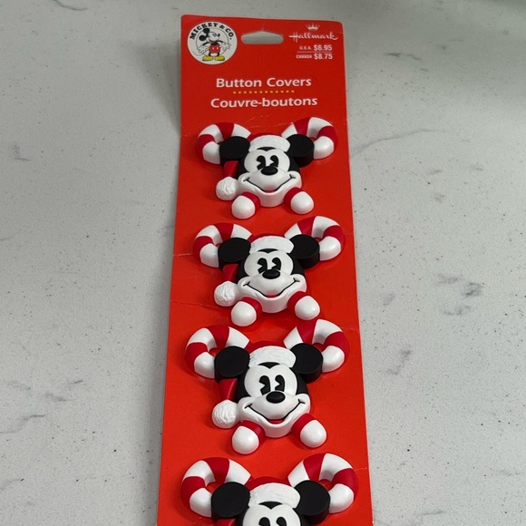 Mickey Mouse Disney Hallmark Christmas Button Covers - Picture 2 of 3